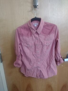 True Religion Dusty Rose Western Snap Shirt